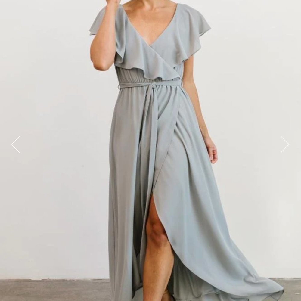 Baltic Born Katya Light Blue Ruffle Maxi Dress